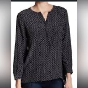 Joie Black and White Patterned Blouse